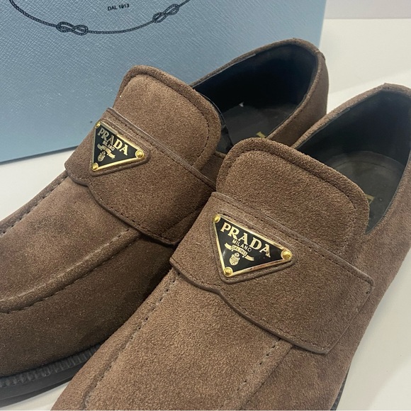 Prada Women’s Chocolate Suede Slip-Ons - Picture 2 of 7